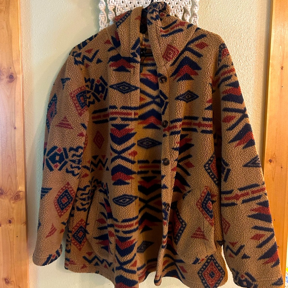 Aztec comfy button up jacket